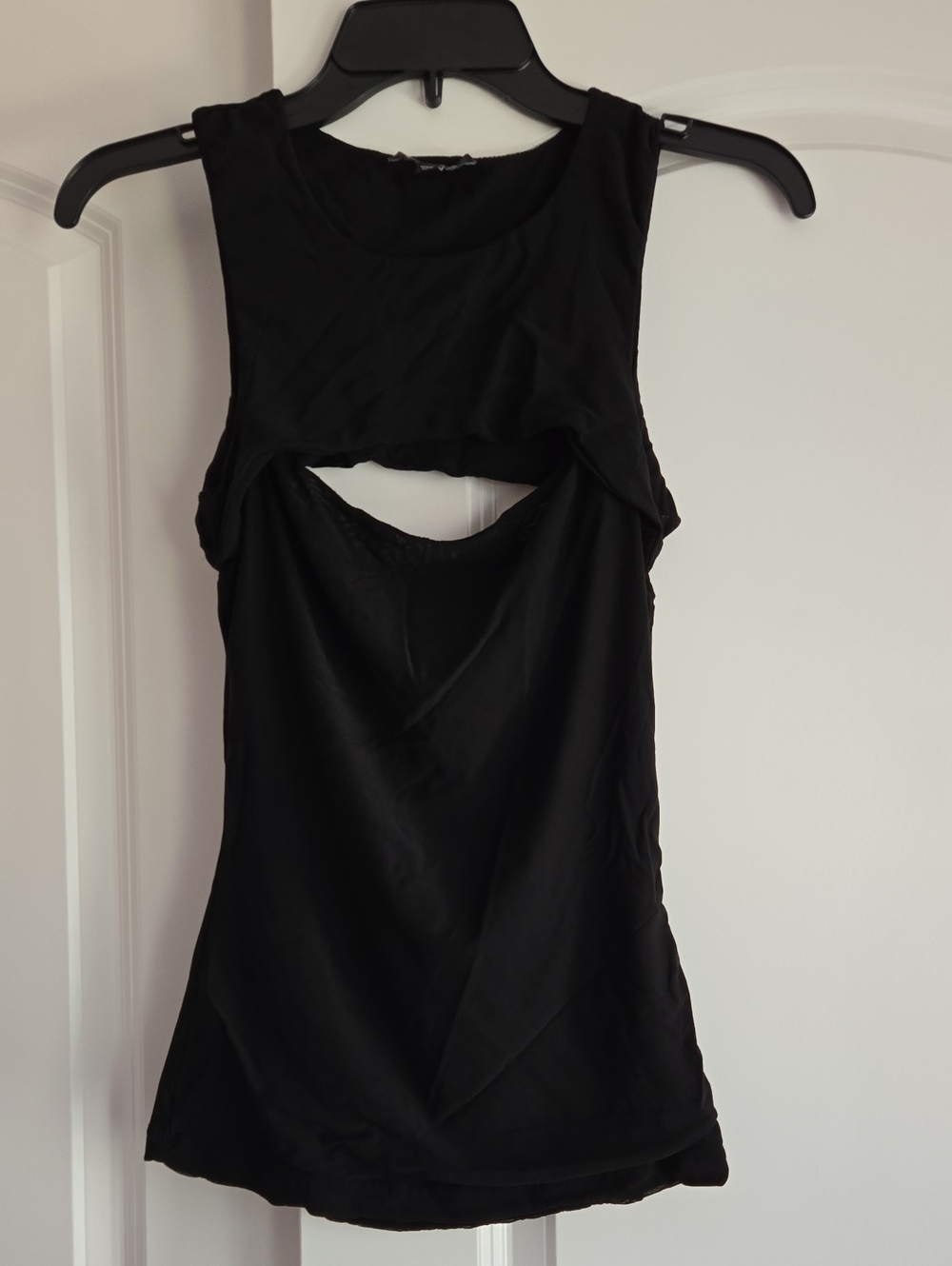 Women’s Black Sleeveless Semi Sheer But Double Layered Top
